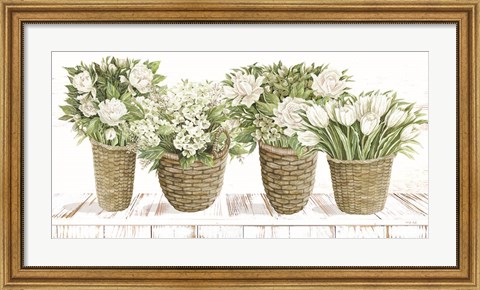 Framed Floral Baskets Print