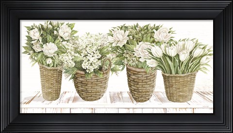 Framed Floral Baskets Print