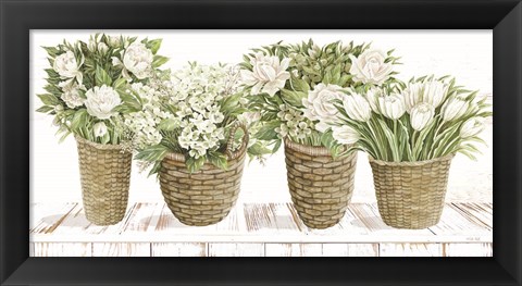 Framed Floral Baskets Print