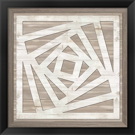 Framed Geo Greige Deco 3 Print