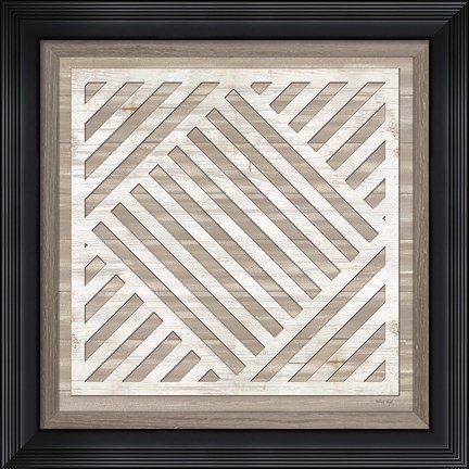 Framed Geo Greige Deco 4 Print