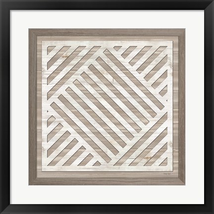 Framed Geo Greige Deco 4 Print