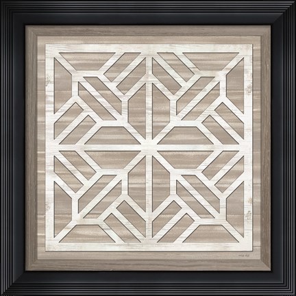 Framed Geo Greige Deco 5 Print