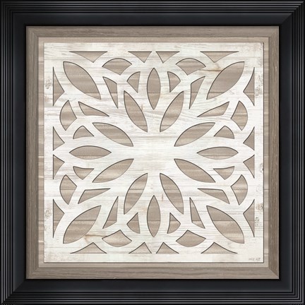 Framed Geo Greige Deco 6 Print