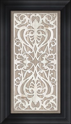 Framed Geo Greige Deco Panel 3 Print