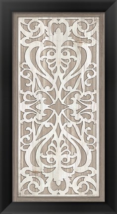Framed Geo Greige Deco Panel 3 Print
