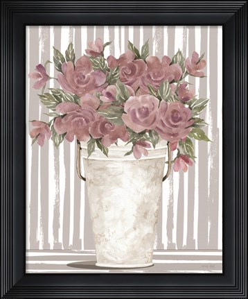Framed Pink Posies I Print