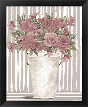 Framed Pink Posies I Print