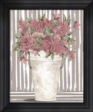 Framed Pink Posies II Print