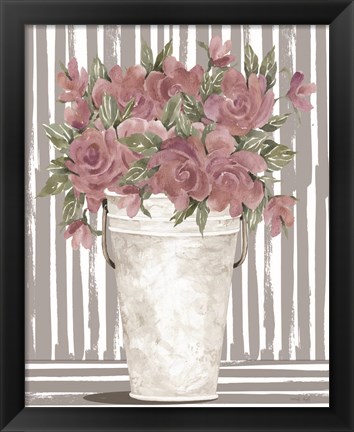 Framed Pink Posies II Print