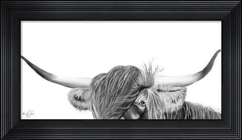 Framed Peek-a-boo Highland Print