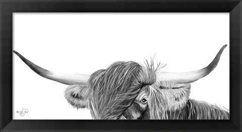 Framed Peek-a-boo Highland Print