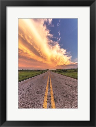 Framed Road and Sky Meeting Print