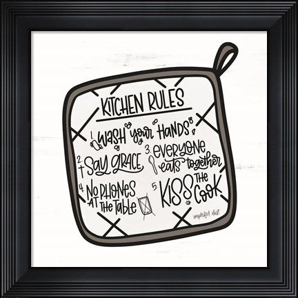 Framed Kitchen Rules Print