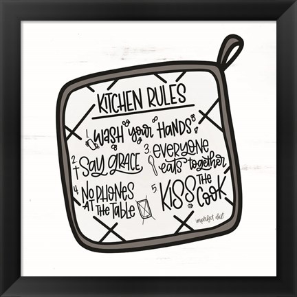 Framed Kitchen Rules Print