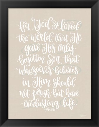 Framed John 3:16 Print