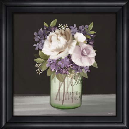 Framed Lilac Mason Jar Floral Print