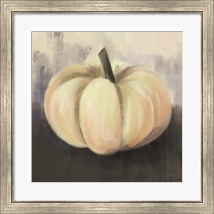 Framed White Rustic Pumpkin Print