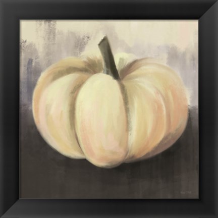 Framed White Rustic Pumpkin Print