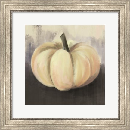 Framed White Rustic Pumpkin Print