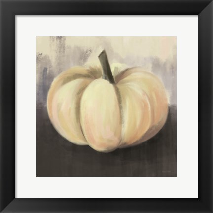 Framed White Rustic Pumpkin Print