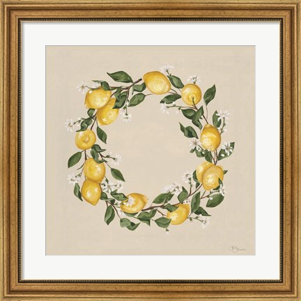 Framed Lemon Wreath Print