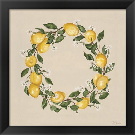 Framed Lemon Wreath Print