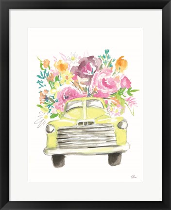 Framed Yellow Flower Truck Print