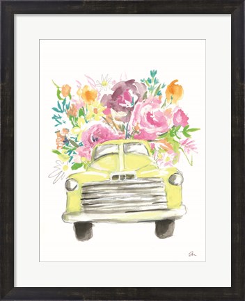 Framed Yellow Flower Truck Print
