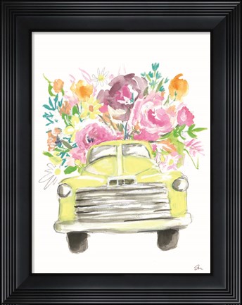 Framed Yellow Flower Truck Print