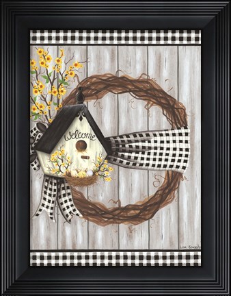 Framed Spring Welcome Wreath Print