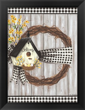 Framed Spring Welcome Wreath Print