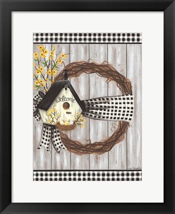 Framed Spring Welcome Wreath Print