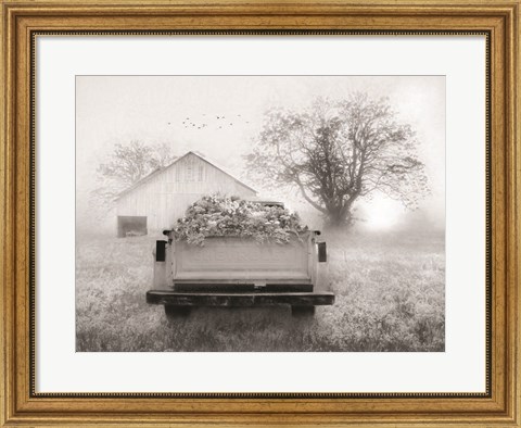 Framed Foggy Morning Sunrise Print