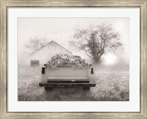 Framed Foggy Morning Sunrise Print
