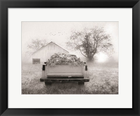 Framed Foggy Morning Sunrise Print