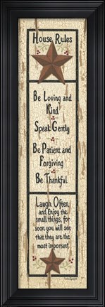Framed House Rules Print