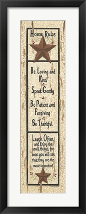 Framed House Rules Print