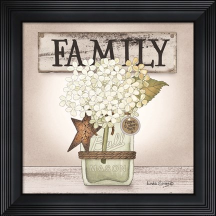 Framed Hydrangea in Jar Print