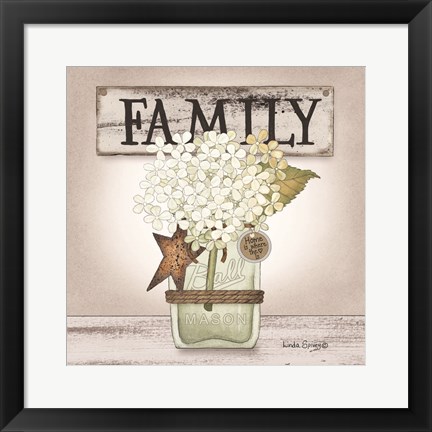 Framed Hydrangea in Jar Print