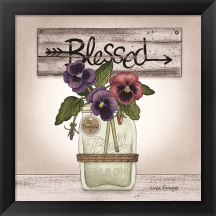 Framed Pansy Blessing Print