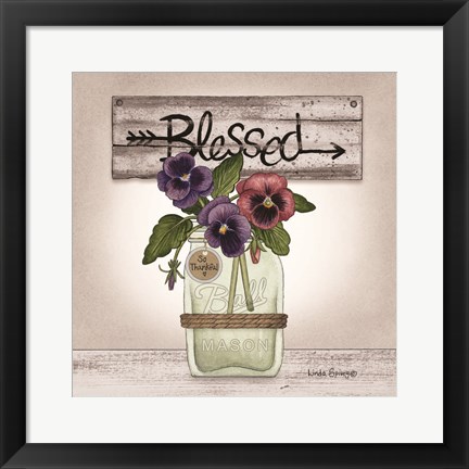 Framed Pansy Blessing Print