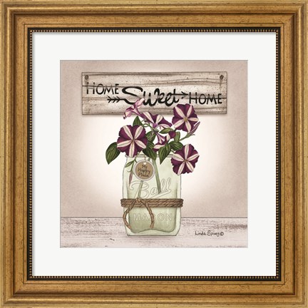 Framed Petunias in Jar Print