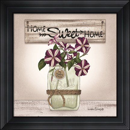 Framed Petunias in Jar Print