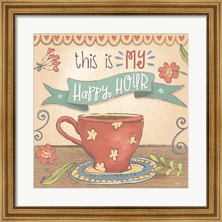 Framed Coffee Happy Hour Print