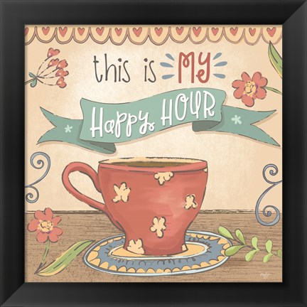 Framed Coffee Happy Hour Print