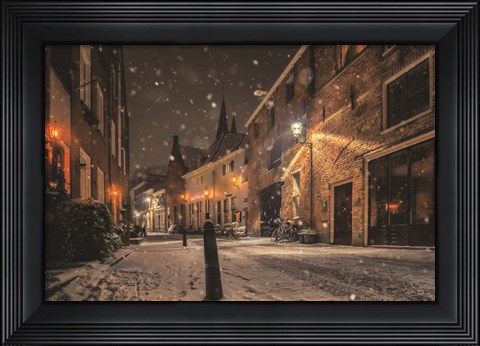 Framed Nighttime City Street 3 Print