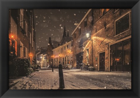 Framed Nighttime City Street 3 Print