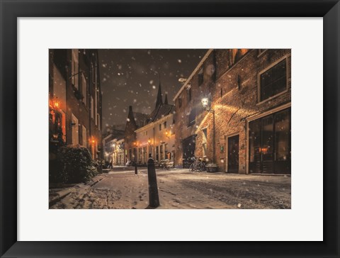 Framed Nighttime City Street 3 Print