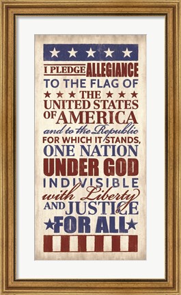 Framed Pledge of Allegiance Print